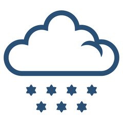 snow falls from cloud icon illustration