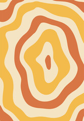 Retro wavy abstract fluid shape background wallpaper in orange and yellow 70s aesthetic vibe