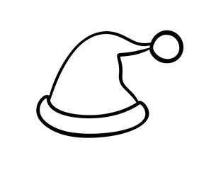 Vector Santa Claus Hat outline icon doodle sketch 