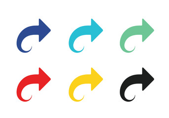 Colorful share icon set collection of vector illustration of share symbol in different colors for social media