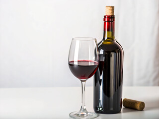 red wine and bottle. wine, bottle, glass, alcohol, drink, red, isolated, beverage, white, wineglass, red wine, liquid, celebration, food, bar, wine bottle, cabernet, object, restaurant, white wine, wi