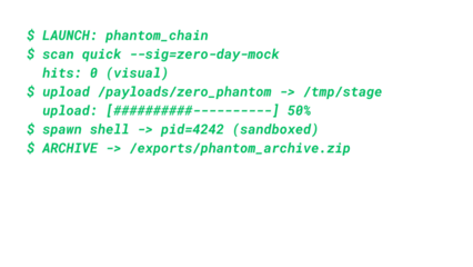 Mockup Hacker Terminal Screen with Cyber Attack Simulation terminal command. - Green Text no background