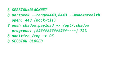 Mockup Hacker Terminal Screen with Cyber Attack Simulation terminal command. - Green Text no background
