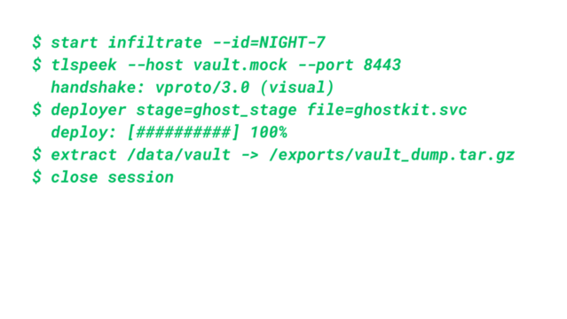 Mockup Hacker Terminal Screen with Cyber Attack Simulation terminal command. - Green Text no background