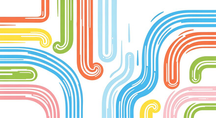 Colorful lines abstract background design, vector art illustration