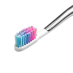 Close-up of toothbrush head with colorful bristles (1)