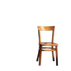 Wooden chair, dark background
