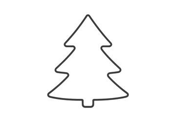 Christmas tree outline symbol on transparent background representing winter holiday celebration and festive season design