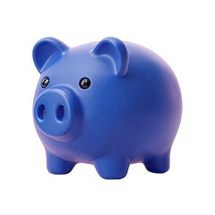 3D render of a blue piggy bank