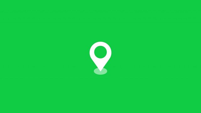 Location Pin Pointer on green screen Background 4K animation