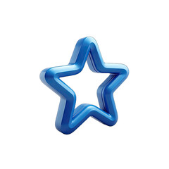 3D blue star graphic, outlined