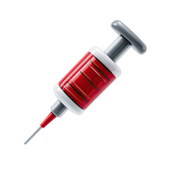 Red syringe, medical device, healthcare