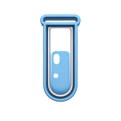 Light-blue test tube with white liquid