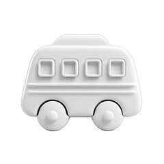 Simple white school bus icon