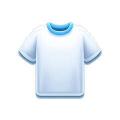 White t-shirt with light blue collar