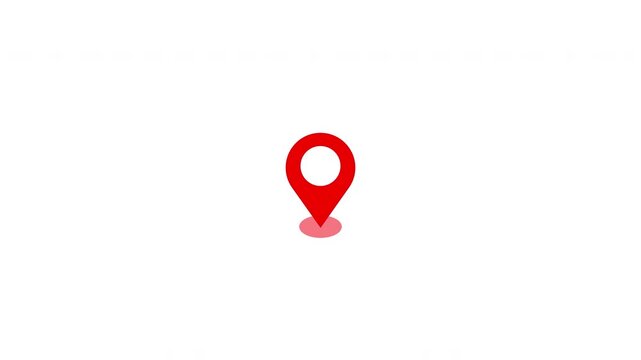 Location Pin Pointer on white Background 4K animation