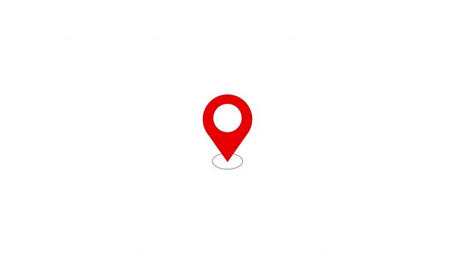Location Pin Pointer on white Background 4K animation