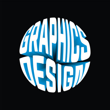 3d graphics design text sphere