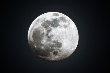 Fototapeta premium Stunning full moon illuminated against deep night sky, showcasing craters and textures for astronomy enthusiasts and nature photography lovers