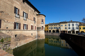 FONTANELLATO, ITALY, MARCH 20, 2025 - The Fortress of San Vitale in Fontanellato, Province of Parma, Emilia-Romagna, Italy