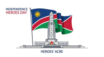 Namibia Independence Heroes Acre Monument Flag Celebration.