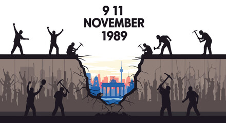 Berlin Wall Demolition: Commemorating the Fall of 1989. © Red3