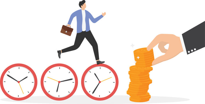 Salary rate adjustment, wage increase from employee skill development, job promotion concept,

