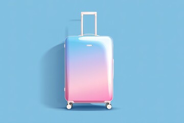 スカイブルーとコーラルピンクのグラデーションベクター旅行用スーツケース