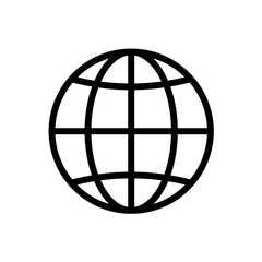 Simple globe,  world wide web - line vector icon