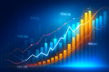 Financial growth chart with upward trend