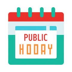 Calendar showing public holiday isolated on transparent background