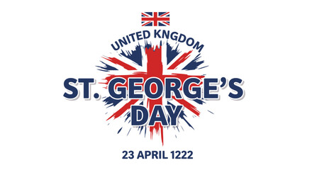 St Georges Day United Kingdom Celebration Flag Emblem.