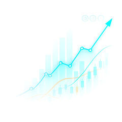 Stock market chart isolated on white background