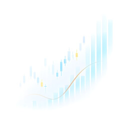 Stock market chart isolated on white background