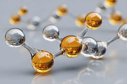 Innovative translucent zinc and bisabolol molecules appear dynamic in this lab setting showcasing modern chemical research techniques and advancements in material science