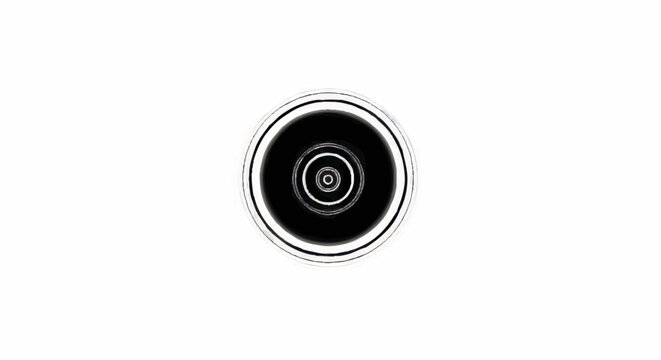Abstract concentric circles vector illustration. Hypnotic tunnel and vortex graphic symbol. Minimalist black and white geometric design element