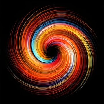 Colorful Swirl of Light - A Captivating Abstract Design.
