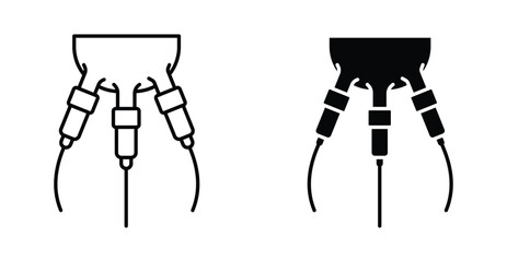 automatic milking icon udder farm machine symbol in black and white