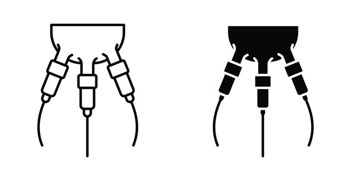automatic milking icon udder farm machine symbol in black and white