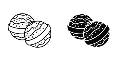 Bath salts bomb icon. Line with editable stroke and flat for Web