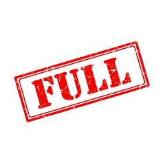 Red distressed stamp with the word full printed on it isolated on transparent background