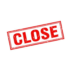 Red grunge rubber stamp with the word close in distressed letters isolated on transparent background