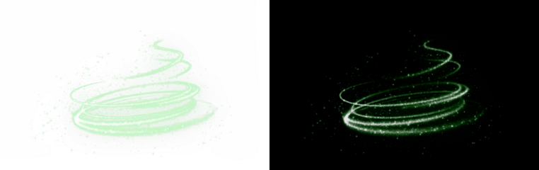 Elegant Green Spiral Tree Illustration with Transparent Background - Seamless PNG Overlay for Creative Projects