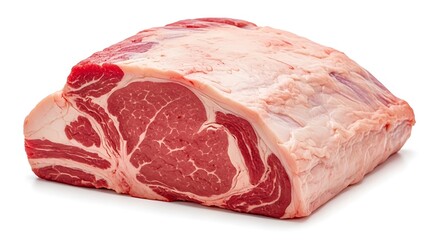 Raw prime rib roast bone in beef cut