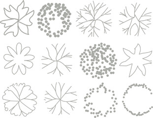 Stylized Plant Tree Canopy Icons