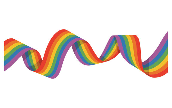Colorful rainbow ribbon flowing with pride, perfect for vibrant celebrations and promoting inclusivity in your designs and marketing campaigns
