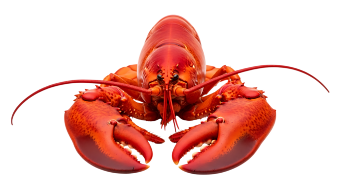 Whole cooked red lobster isolated on transparent background - Powered by Adobe