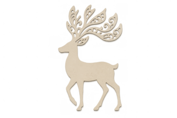 Reindeer deer stencil cutout creating a festive christmas ornament or decorative winter holiday craft