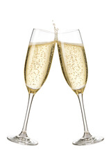 Sparkling Champagne Flute Festive Toast Celebration Cheers Happiness Bubbly Drink High quality Realistic image.