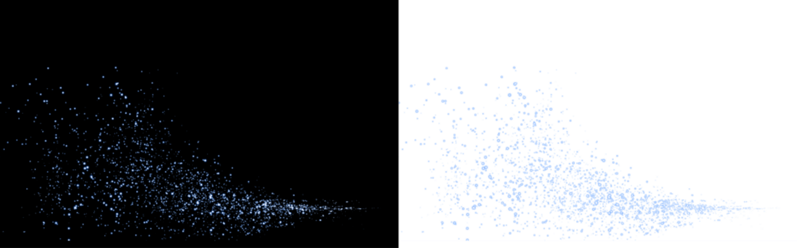 animative blue particles traverse dark environment with cinematic motion effects